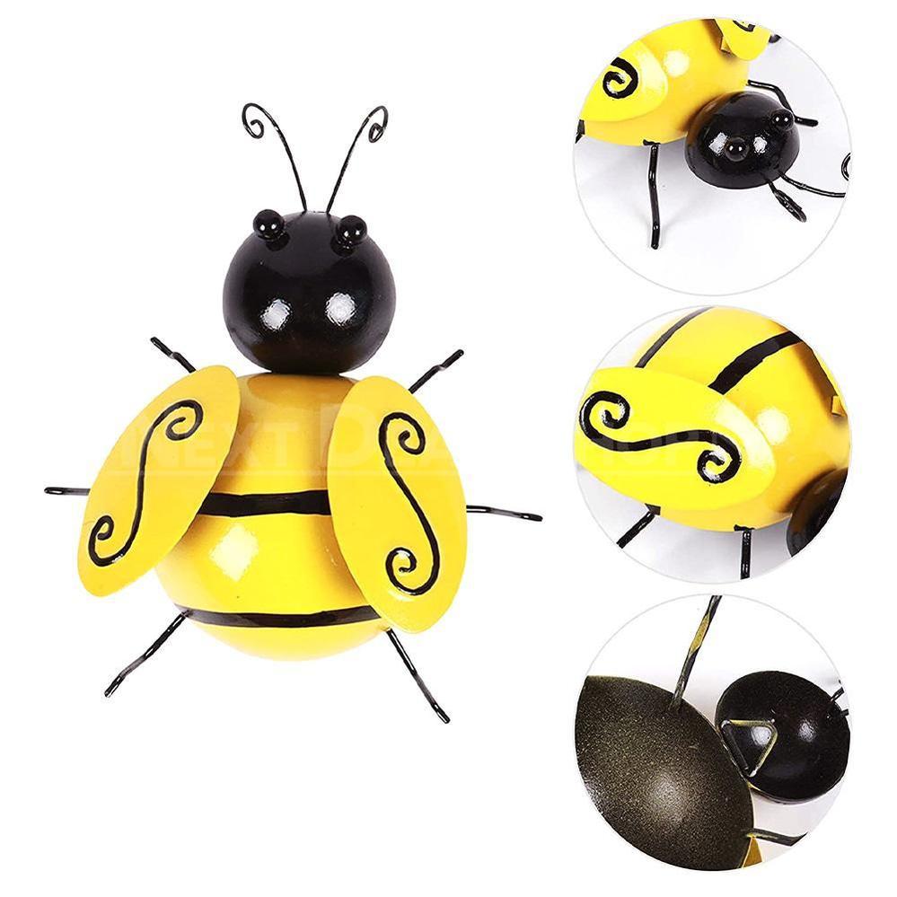 Skorter | 4 Pcs Metal Bumblebee Wall Decor
