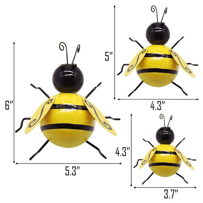 Skorter | 4 Pcs Metal Bumblebee Wall Decor