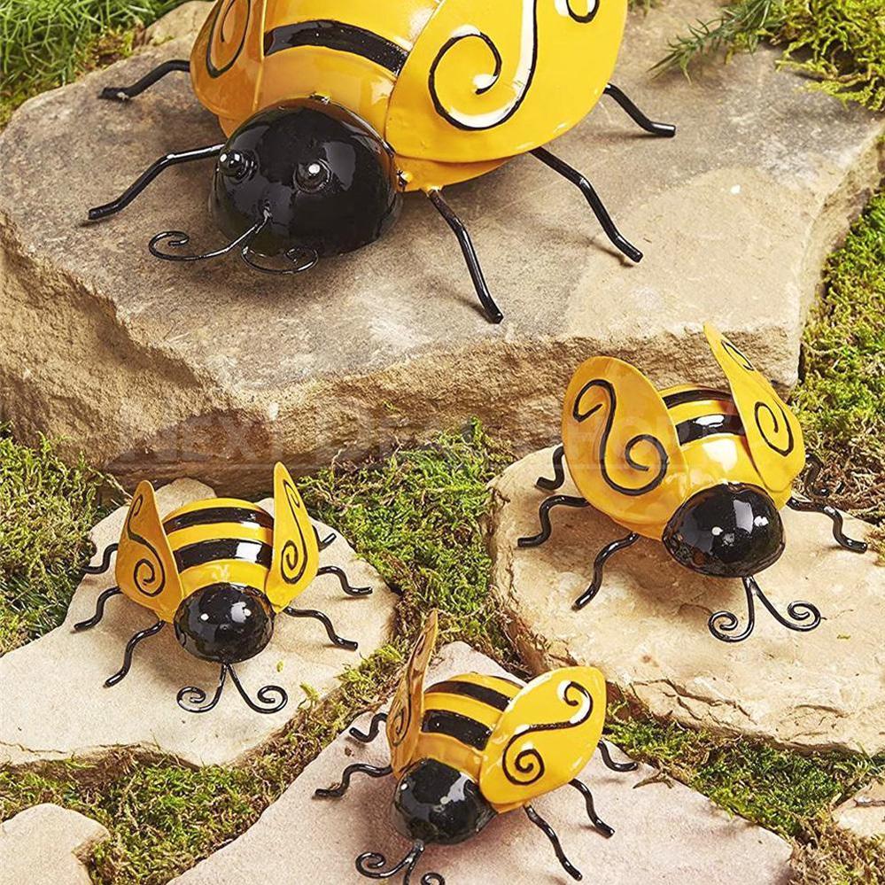 Skorter | 4 Pcs Metal Bumblebee Wall Decor