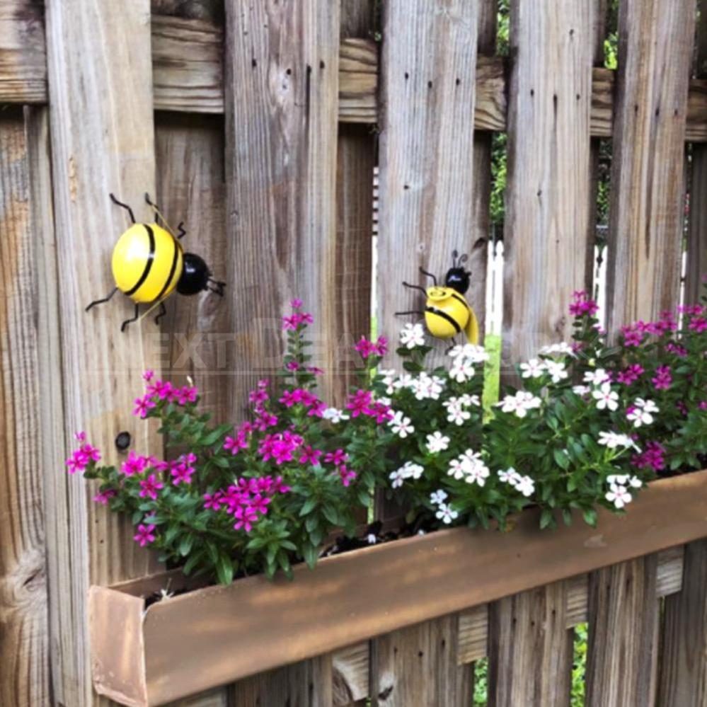 Skorter | 4 Pcs Metal Bumblebee Wall Decor
