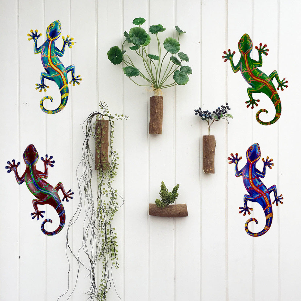 Skorter | 4 Pcs - Metal Gecko Wall Art Decor