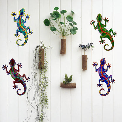 Skorter | 4 Pcs - Metal Gecko Wall Art Decor