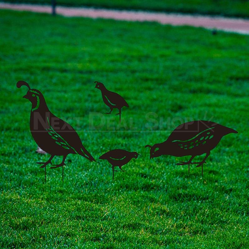 Skorter | 4 pcs - Metal Swallow Family Garden Stake