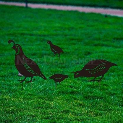 Skorter | 4 pcs - Metal Swallow Family Garden Stake