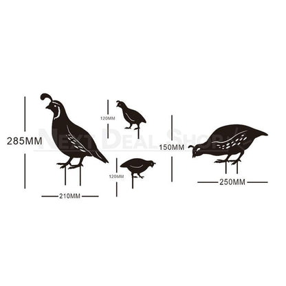 Skorter | 4 pcs - Metal Swallow Family Garden Stake