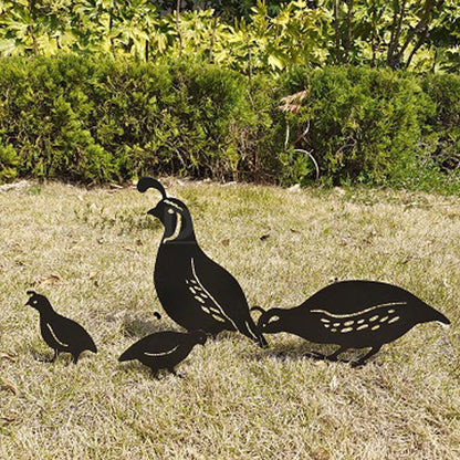 Skorter | 4 pcs - Metal Swallow Family Garden Stake