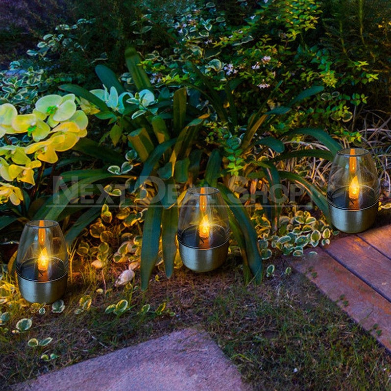 Skorter | 4 Pcs - Battery-operated stainless steel LED candles