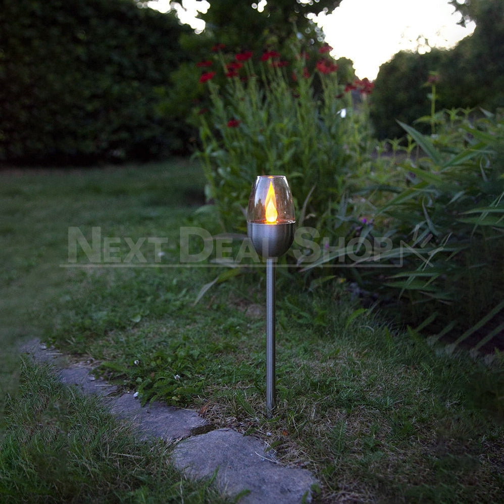 Skorter | 4 Pcs - Solar Powered Stainless Steel LED Candelabra