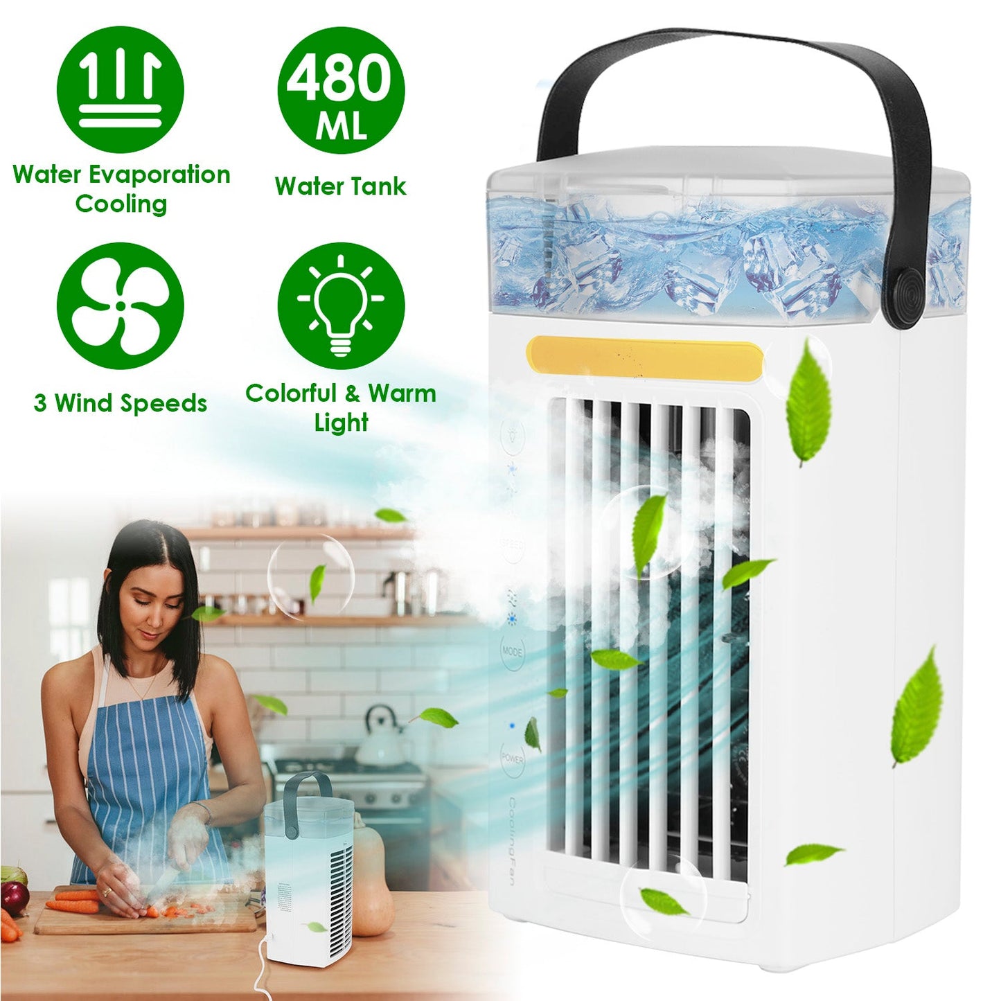 Skorter | 4-in-1 Steam-Generating Water Cooler Water Mist Cooling Fan