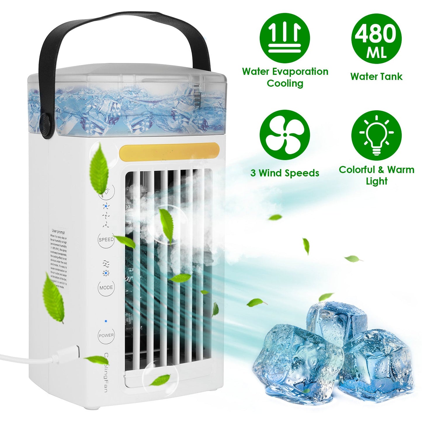 Skorter | 4-in-1 Steam-Generating Water Cooler Water Mist Cooling Fan