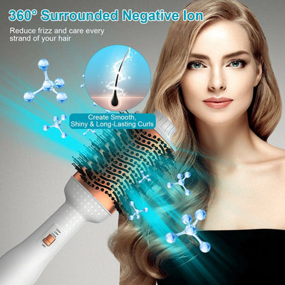 Skorter | 4-in-1 Hair Dryer Brush Curling Styler Volume Lifter Straightener Negative Ion Anti-Frizz