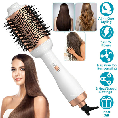 Skorter | 4-in-1 Hair Dryer Brush Curling Styler Volume Lifter Straightener Negative Ion Anti-Frizz