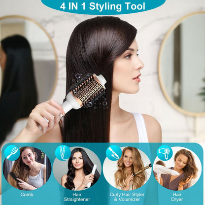 Skorter | 4-in-1 Hair Dryer Brush Curling Styler Volume Lifter Straightener Negative Ion Anti-Frizz