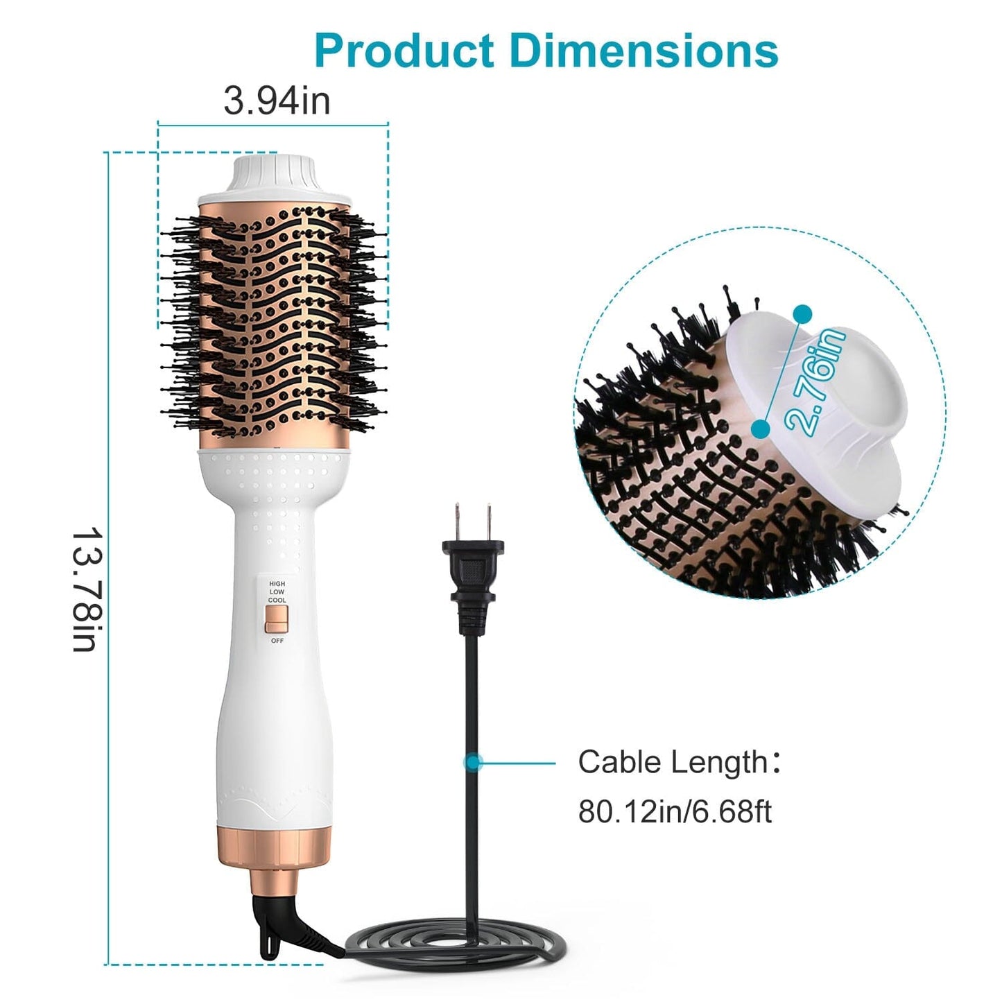 Skorter | 4-in-1 Hair Dryer Brush Curling Styler Volume Lifter Straightener Negative Ion Anti-Frizz