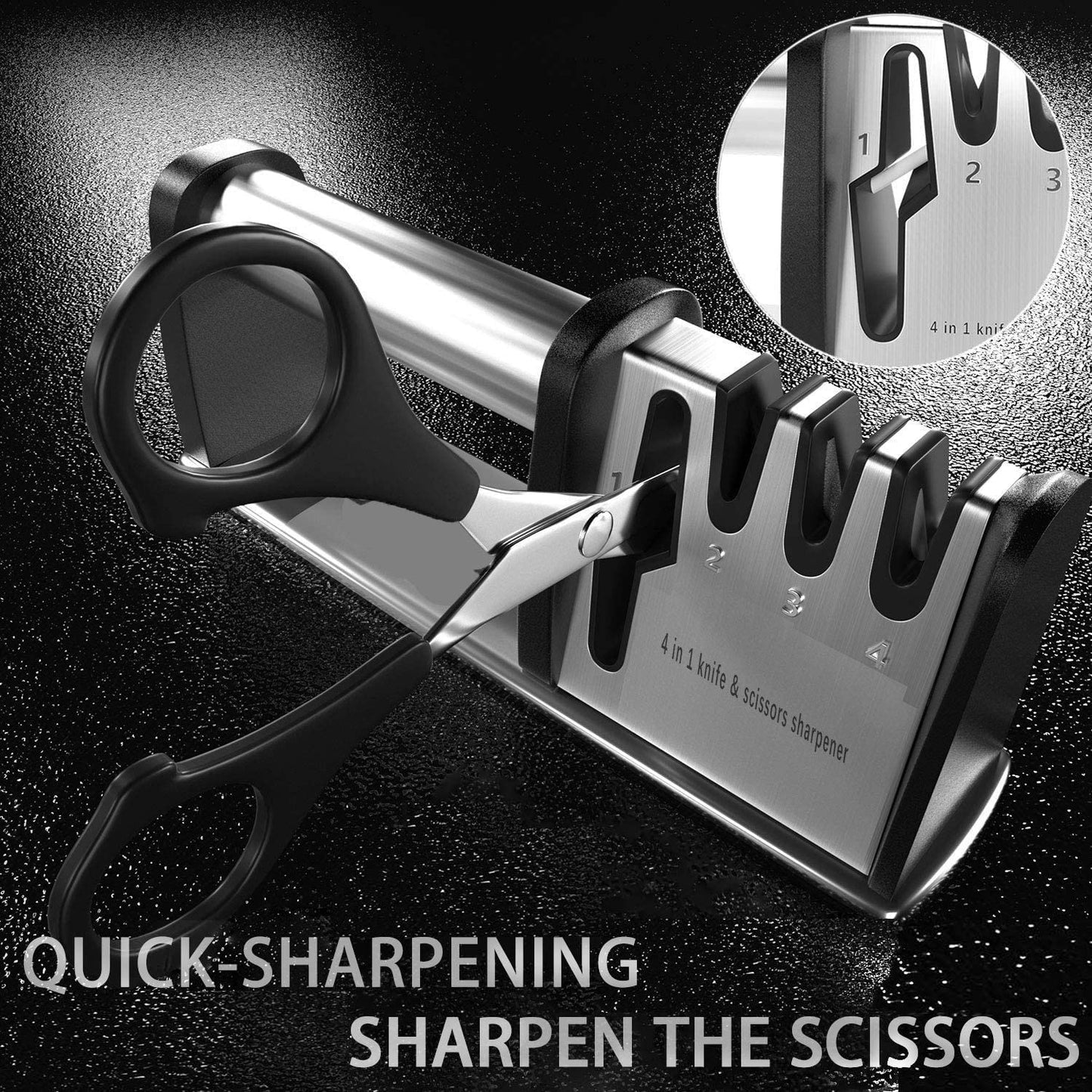 Skorter | 4-in-1 kitchen knife and scissors sharpening tool