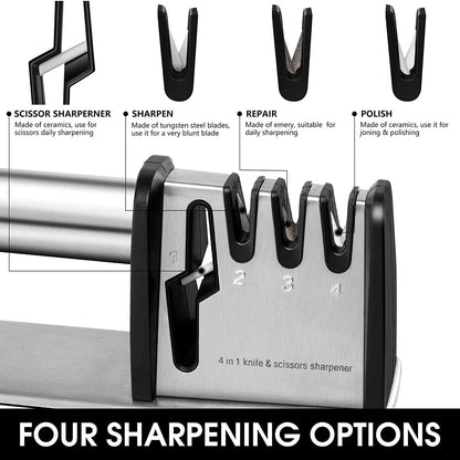 Skorter | 4-in-1 kitchen knife and scissors sharpening tool