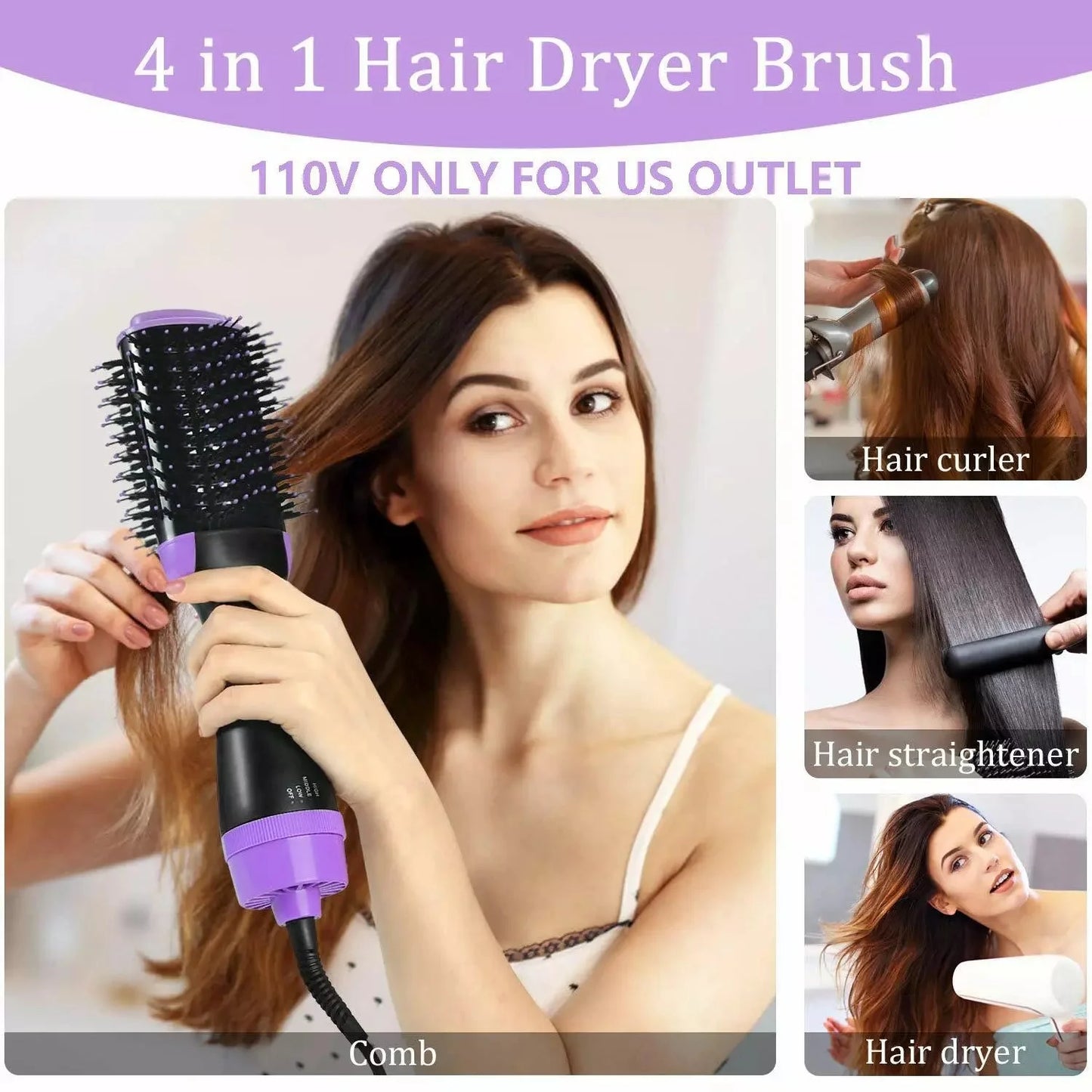 Skorter | 4-in-1 Negative Ion Hot Hair Dryer Brush, ASOGO One Step Hair Dryer & Volumizer