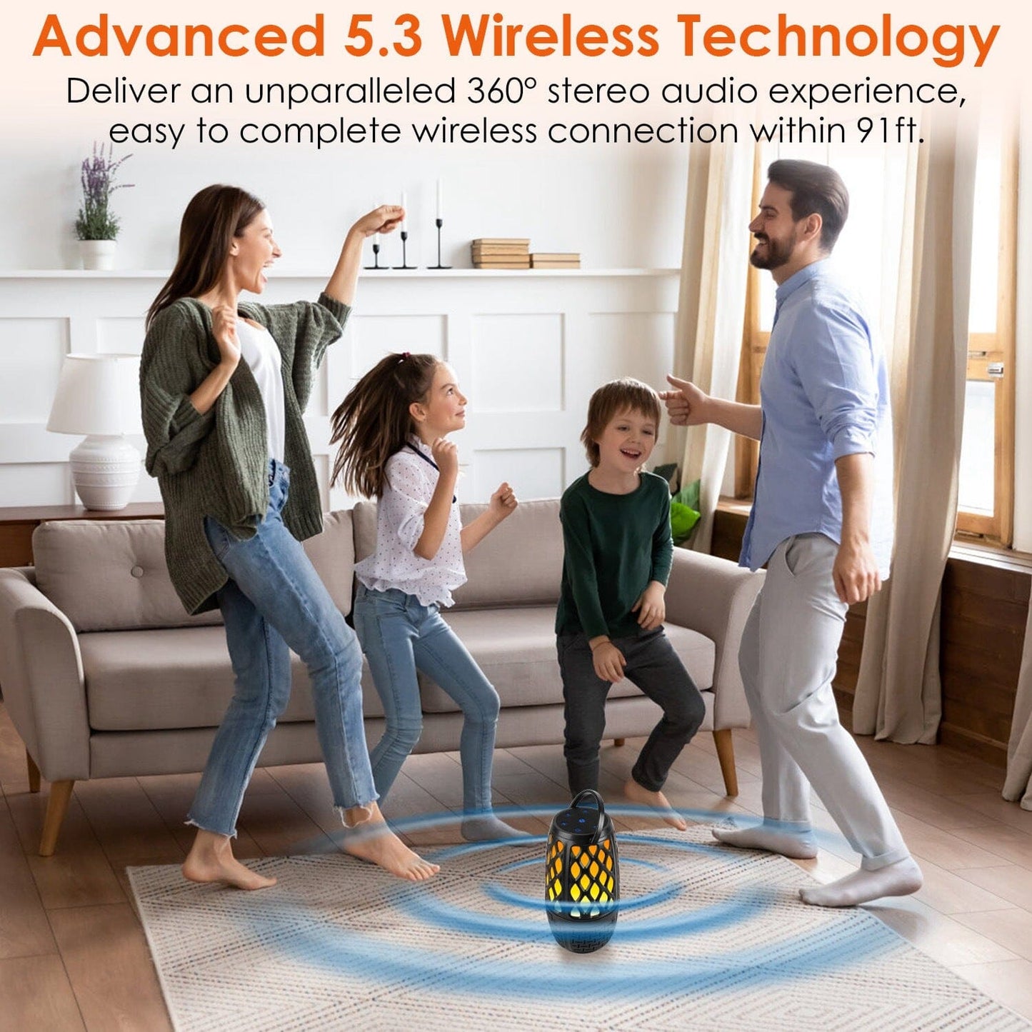 Skorter | 4-in-1 Wireless 5.3 IPX5 Waterproof Outdoor Speaker