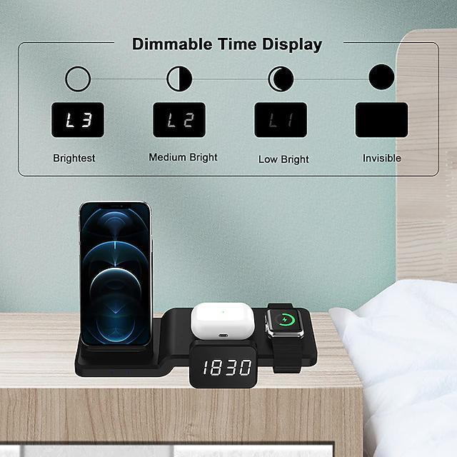 Skorter | 4-in-1 Wireless Charger with LED Digital Clock