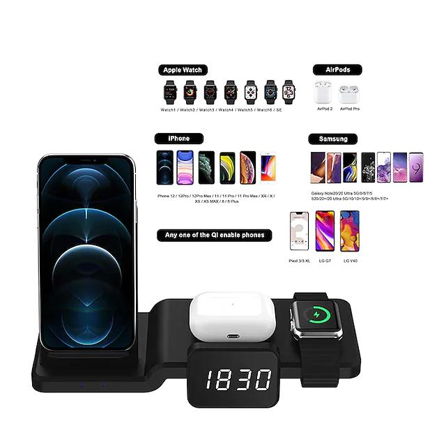 Skorter | 4-in-1 Wireless Charger with LED Digital Clock