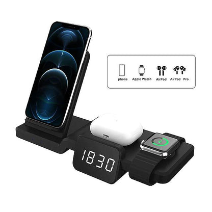 Skorter | 4-in-1 Wireless Charger with LED Digital Clock