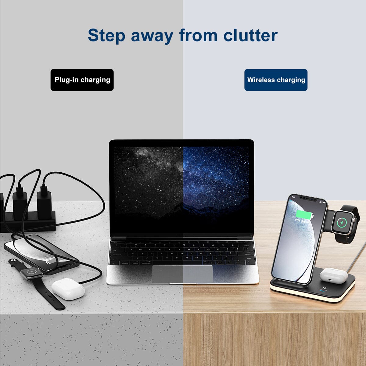 Skorter | 4-in-1 Wireless Charging Mat with Night Light