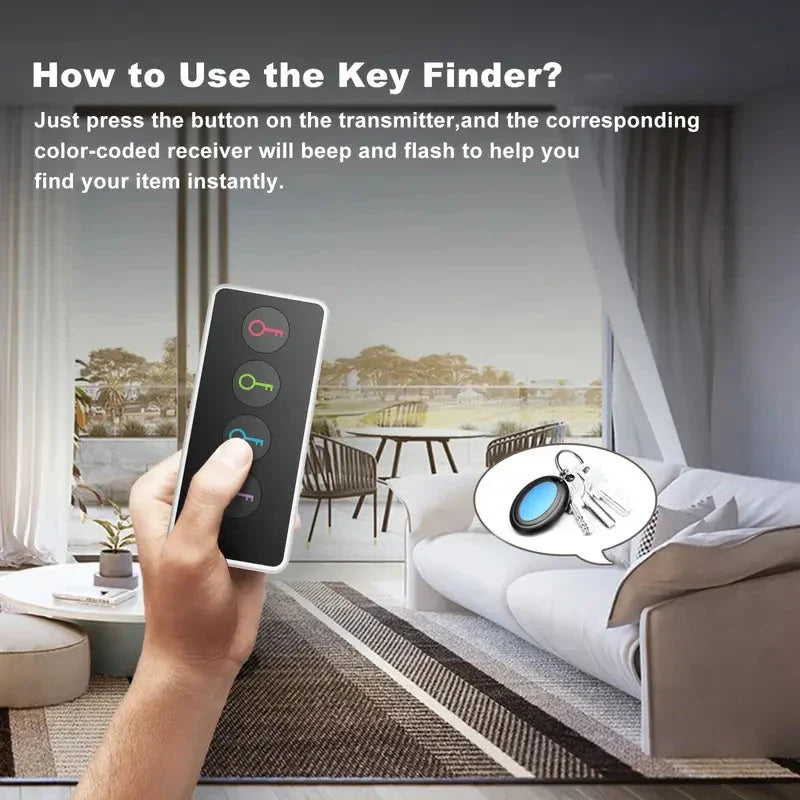 Skorter | 4-Key Finder with LED Flashlight: Find your keys, wallet, and remote control effortlessly