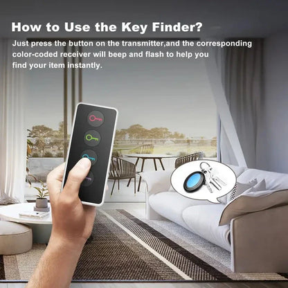Skorter | 4-Key Finder with LED Flashlight: Find your keys, wallet, and remote control effortlessly
