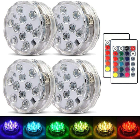 Skorter | 4-Pack: Decorative waterproof battery-operated LED lights - 16 changing colors