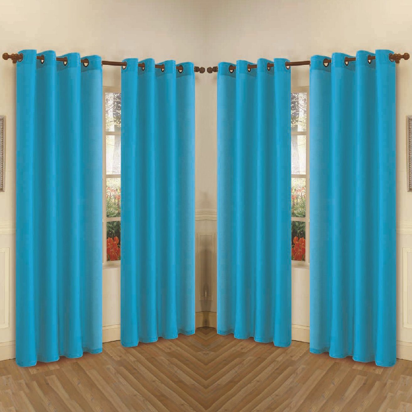 Skorter | 4-Pack: Faux-Silk Grommet Panels with Eyelets