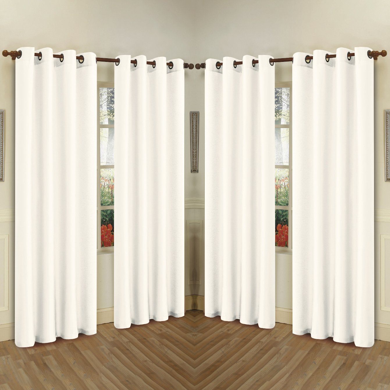 Skorter | 4-Pack: Faux-Silk Grommet Panels with Eyelets