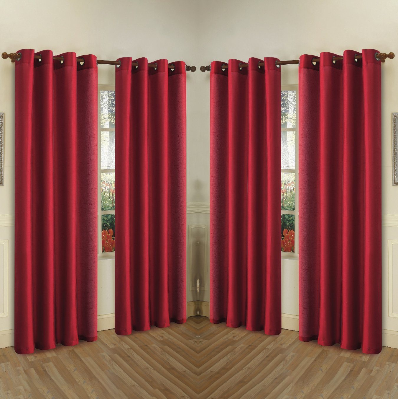 Skorter | 4-Pack: Faux-Silk Grommet Panels with Eyelets