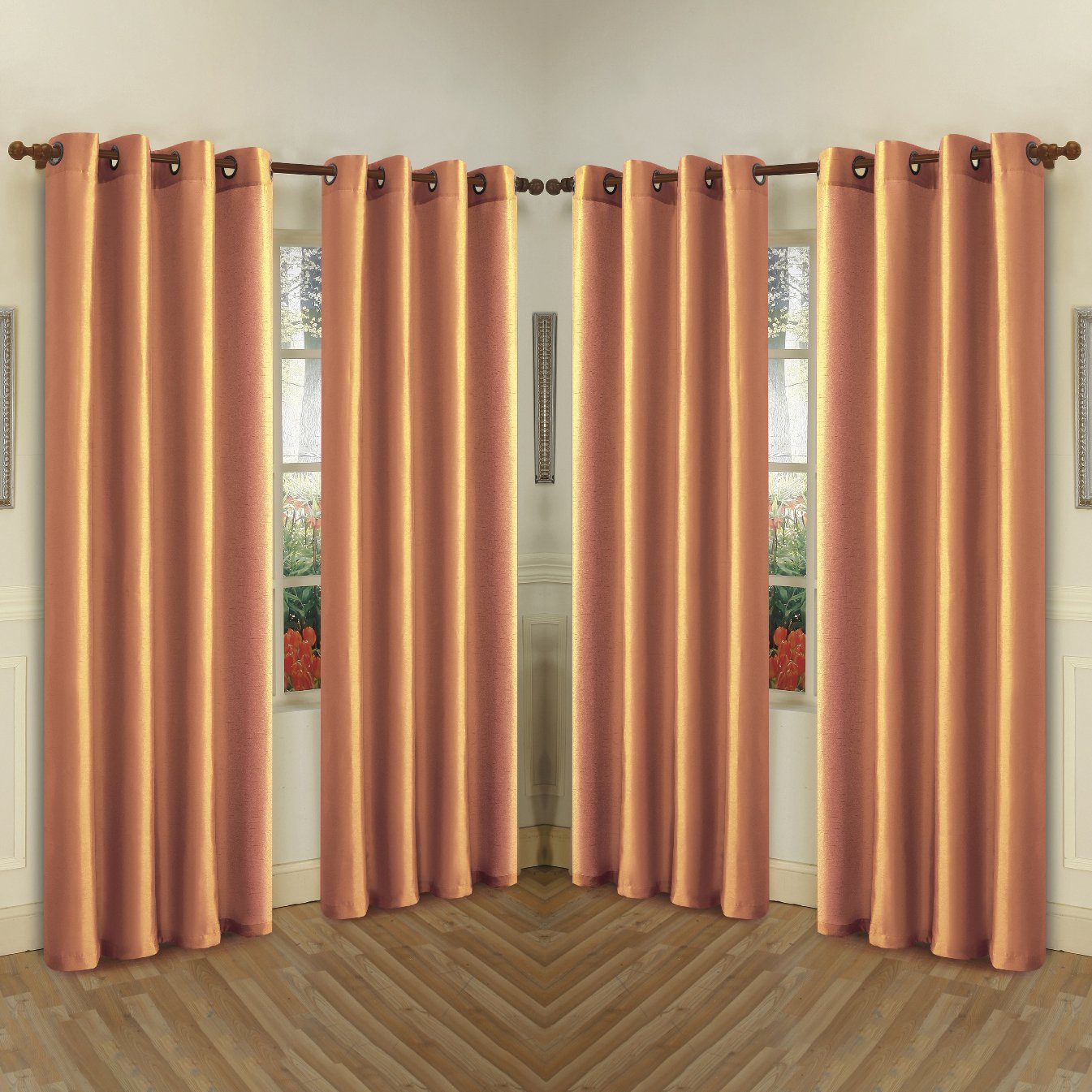 Skorter | 4-Pack: Faux-Silk Grommet Panels with Eyelets