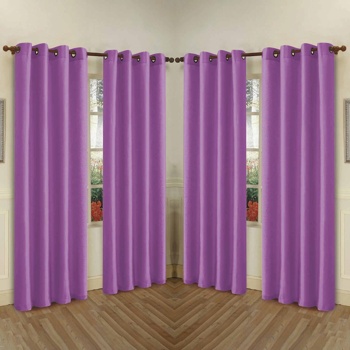 Skorter | 4-Pack: Faux-Silk Grommet Panels with Eyelets