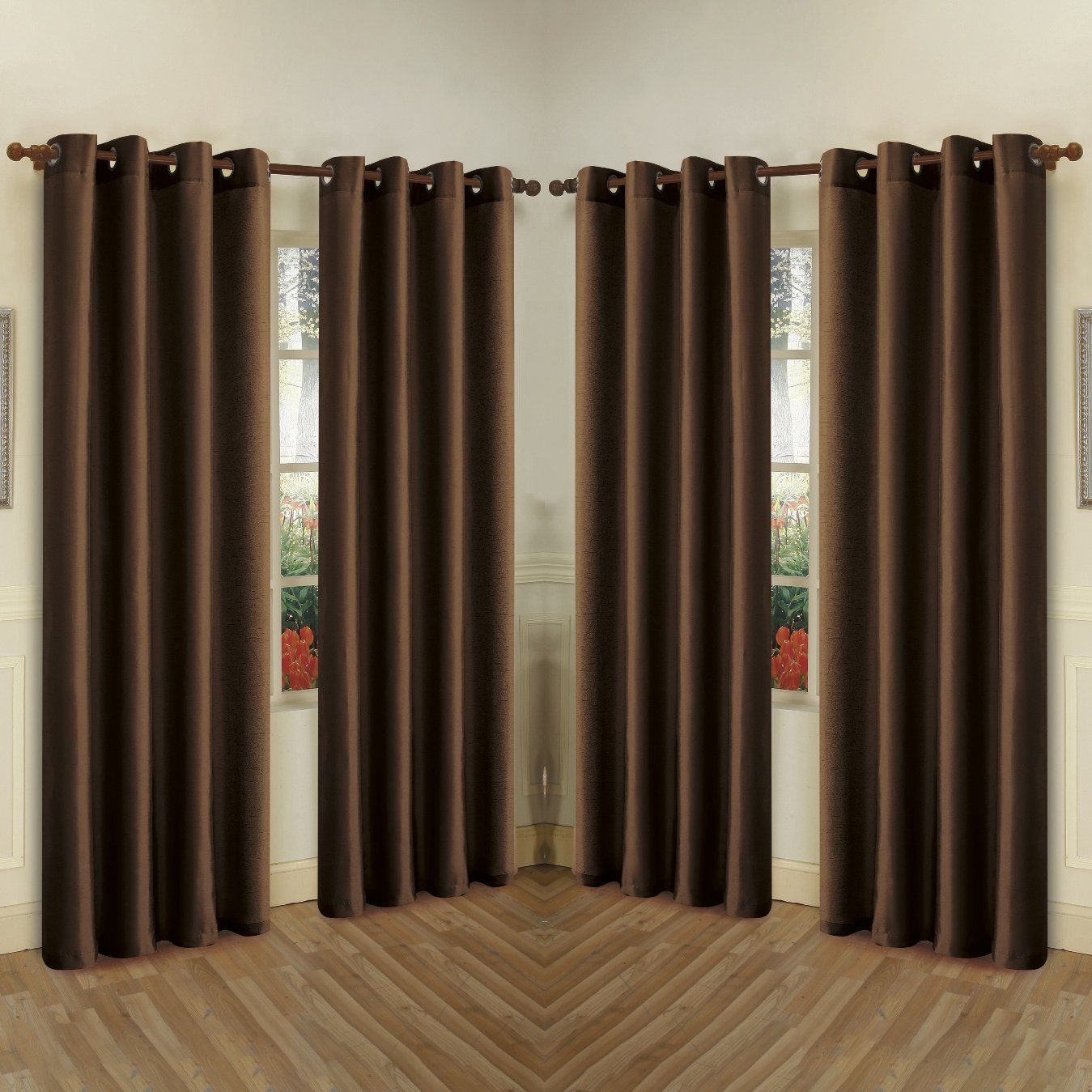 Skorter | 4-Pack: Faux-Silk Grommet Panels with Eyelets