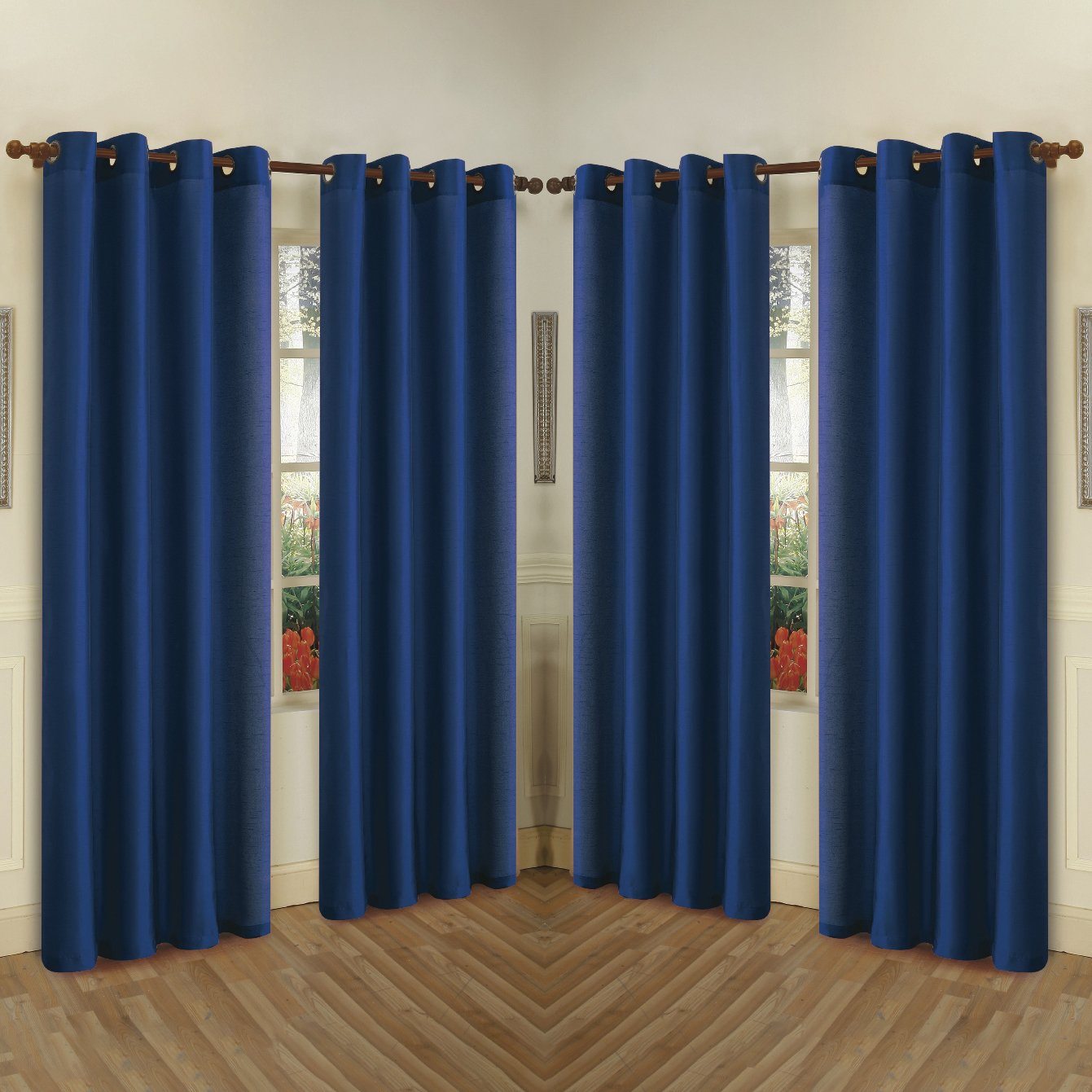 Skorter | 4-Pack: Faux-Silk Grommet Panels with Eyelets