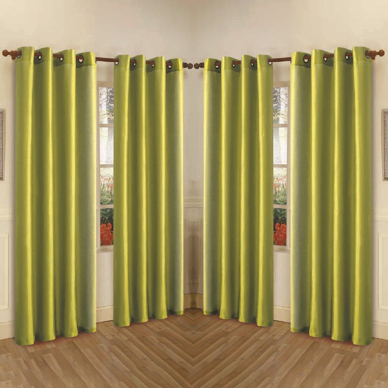 Skorter | 4-Pack: Faux-Silk Grommet Panels with Eyelets