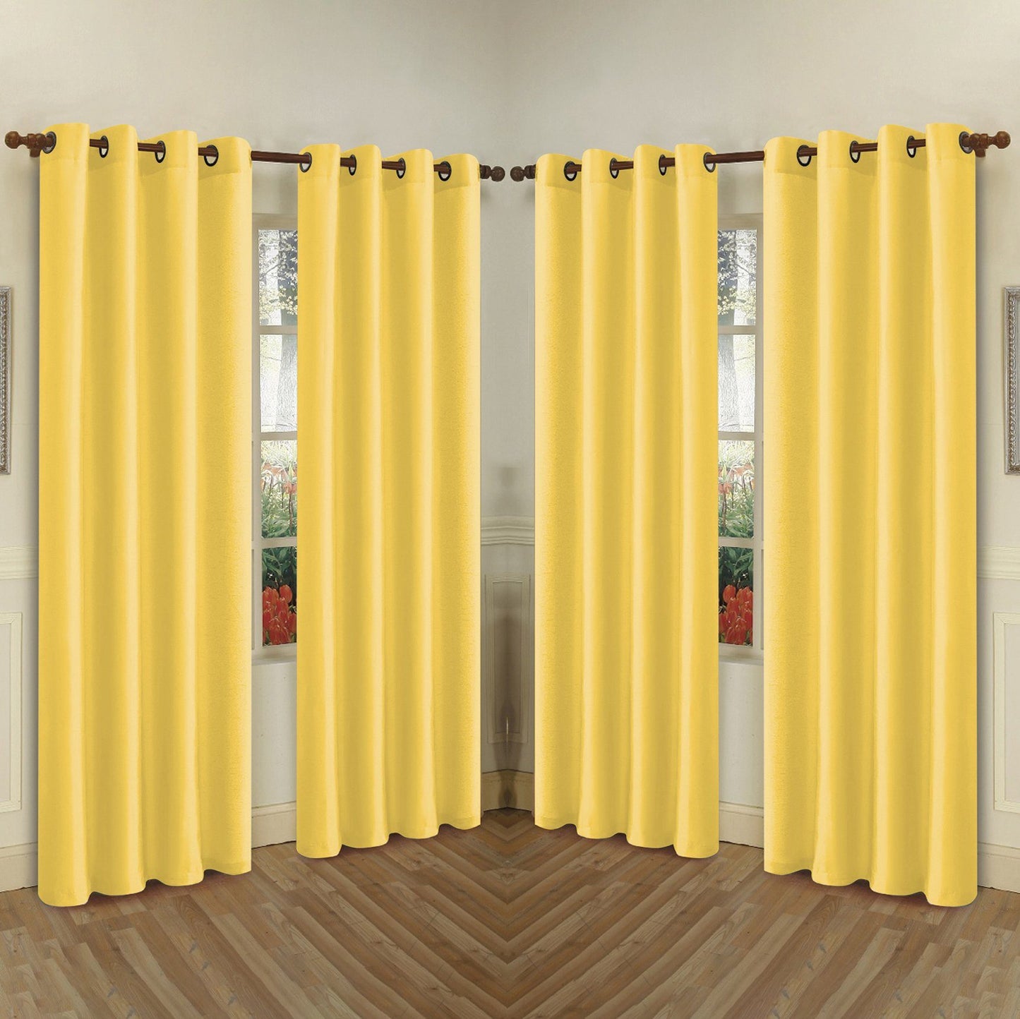 Skorter | 4-Pack: Faux-Silk Grommet Panels with Eyelets