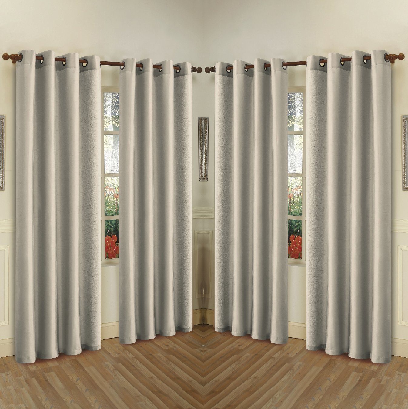 Skorter | 4-Pack: Faux-Silk Grommet Panels with Eyelets