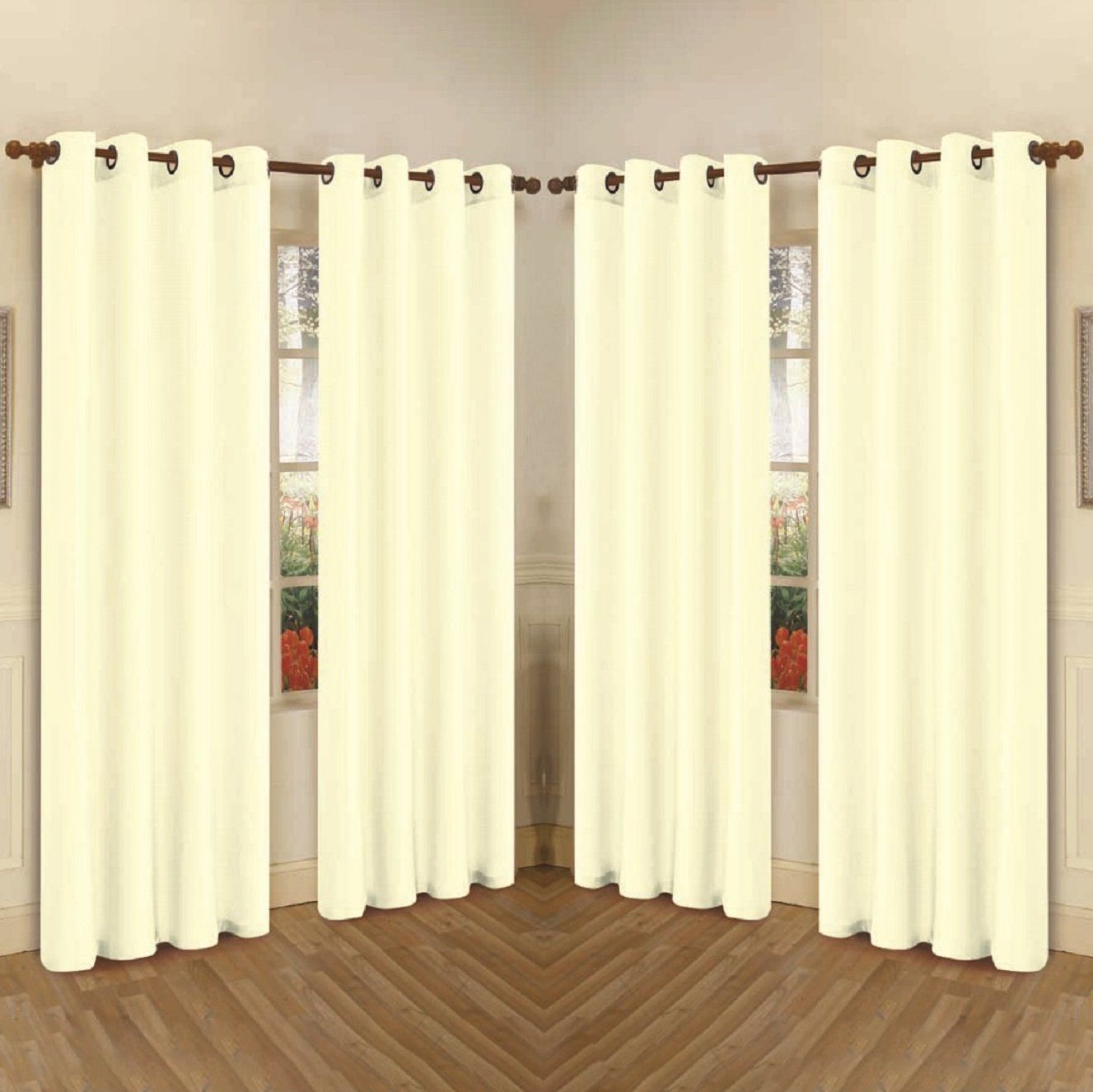 Skorter | 4-Pack: Faux-Silk Grommet Panels with Eyelets