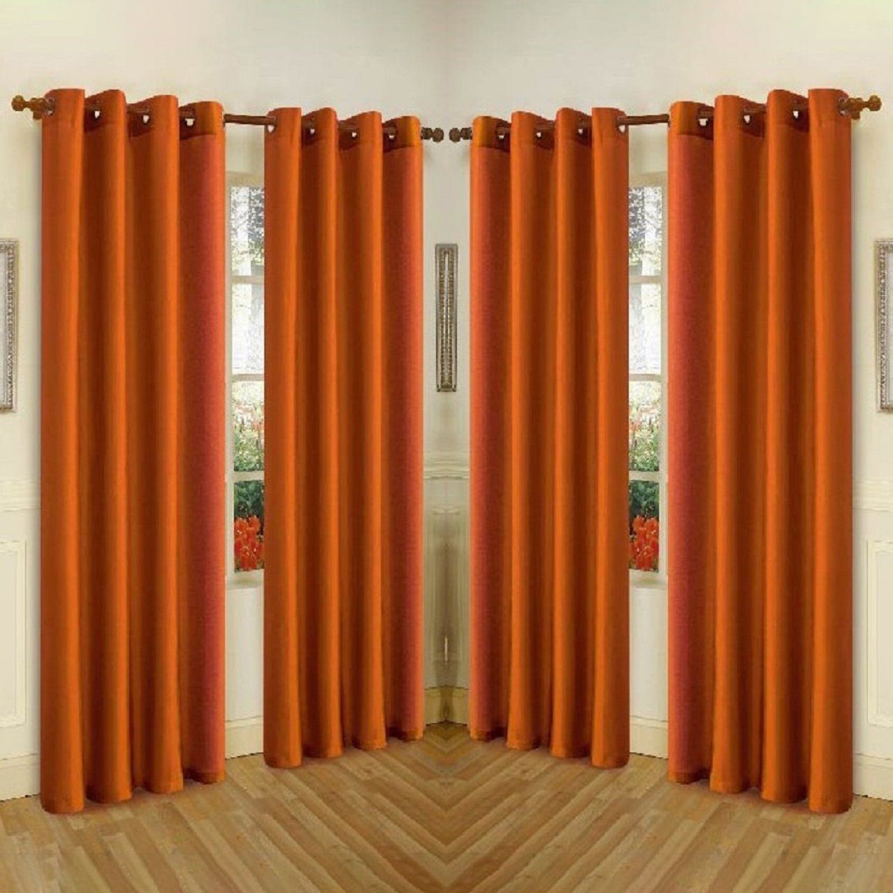 Skorter | 4-Pack: Faux-Silk Grommet Panels with Eyelets