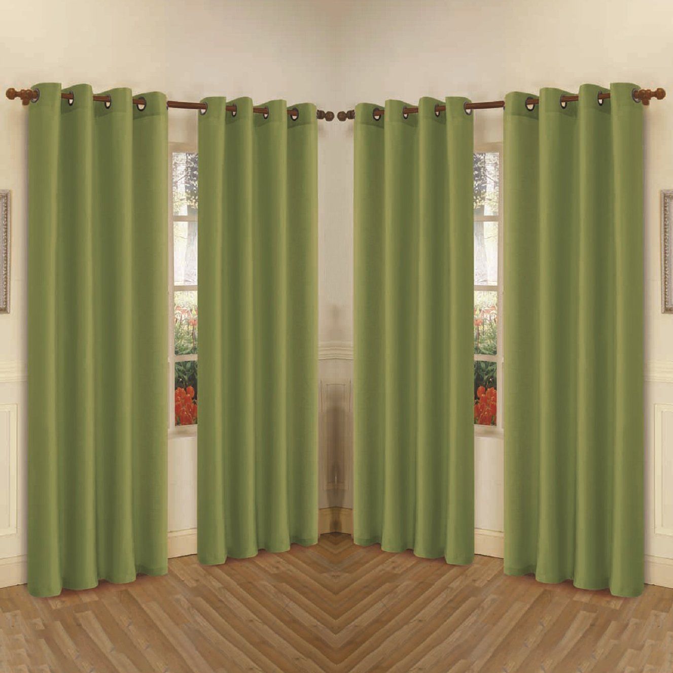 Skorter | 4-Pack: Faux-Silk Grommet Panels with Eyelets