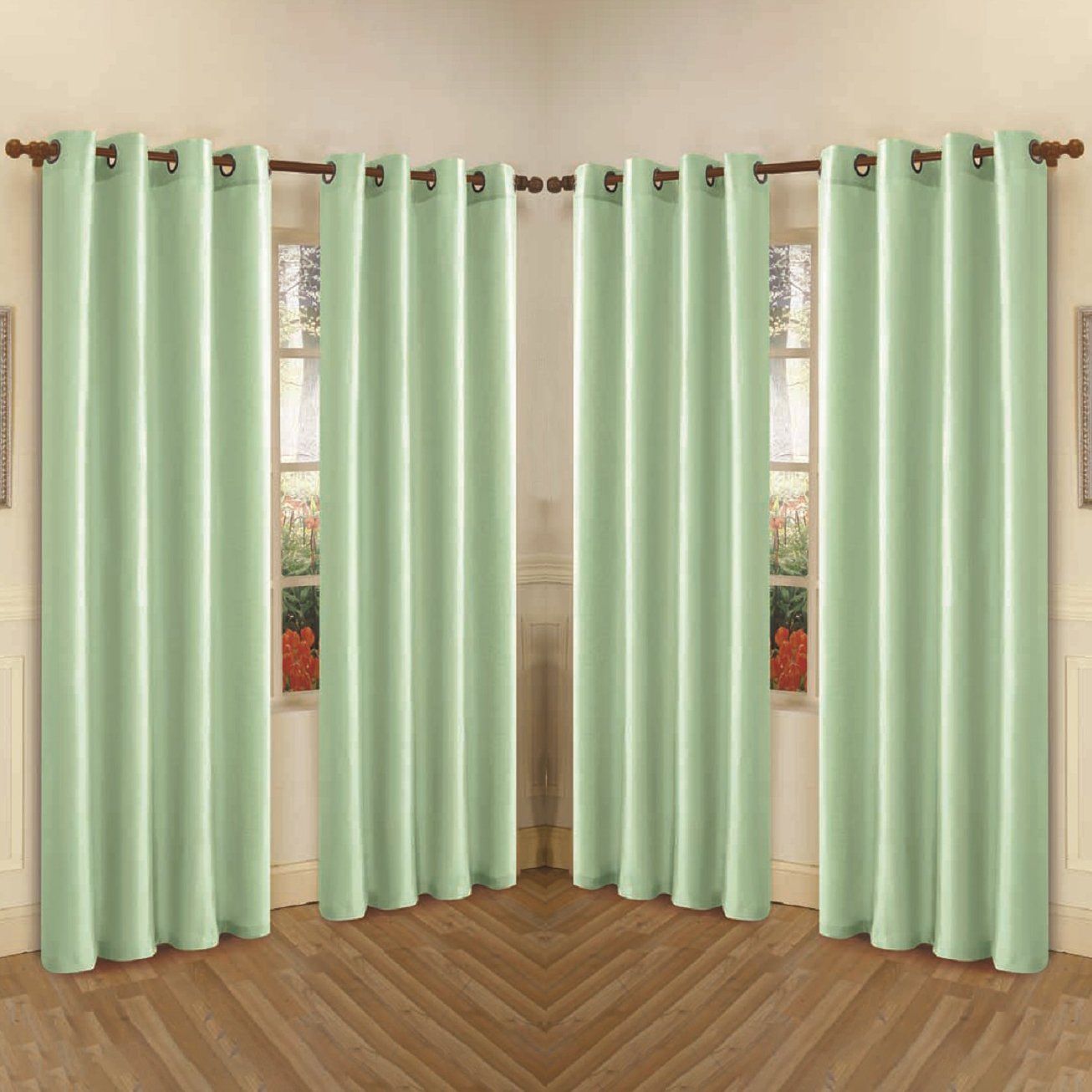 Skorter | 4-Pack: Faux-Silk Grommet Panels with Eyelets