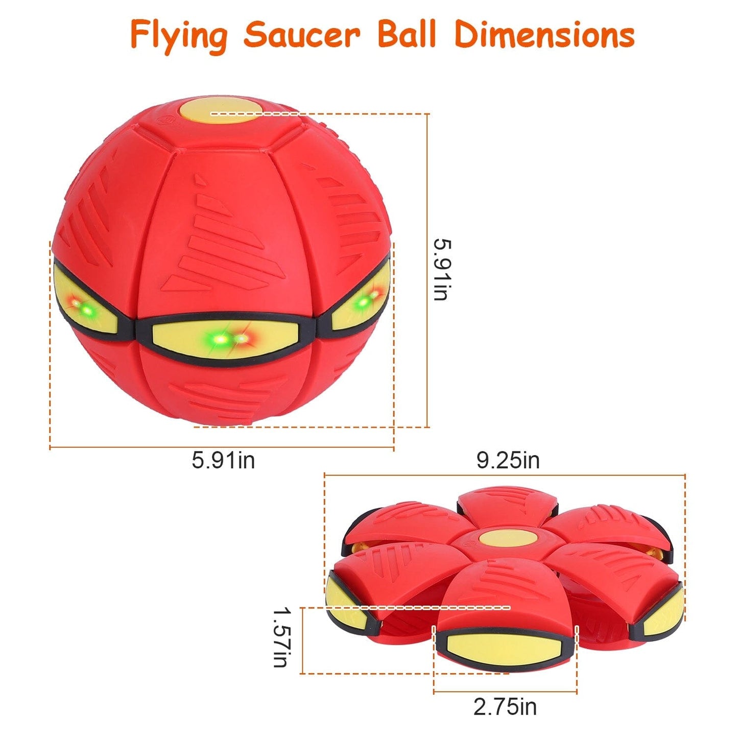 Skorter | 4-pack: Flying saucer ball with LED lights
