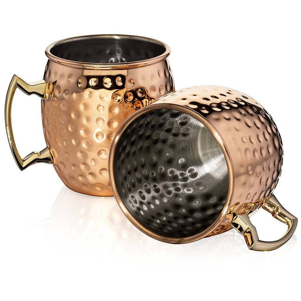 Skorter | 4-Pack: Hammered Copper Plated Moscow Mule Mugs