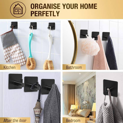 Skorter | 4-Pack: Heavy Duty Durable 304 Stainless Steel Wall Hooks