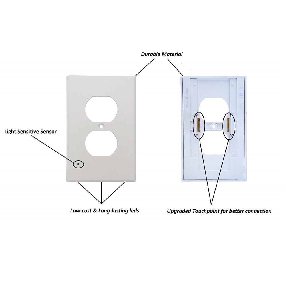 Skorter | 4-Pack: LED Night Light Plug Cover - Assorted Styles
