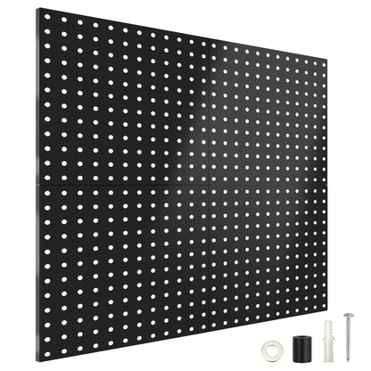 Skorter | 4-Pack: Metal Black Pegboard Wall Organizer with 1" Spacing 1/4" Holes