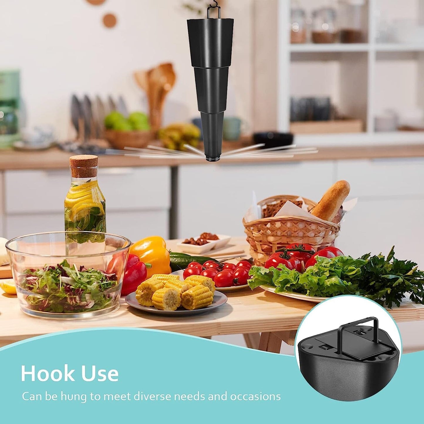 Skorter | 4-Pack: Portable Table Air Fan Fly Spinner with Holographic Blades