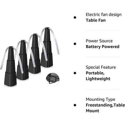 Skorter | 4-Pack: Portable Table Air Fan Fly Spinner with Holographic Blades